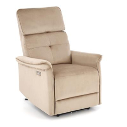 SEMIR fotel z funkcja elektrycznego rozkładania / gniazdo USB, beżowy (2p=1szt)-36264