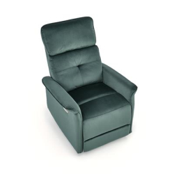 SEMIR fotel z funkcja elektrycznego rozkładania / gniazdo USB, ciemny zielony (2p=1szt)-36268