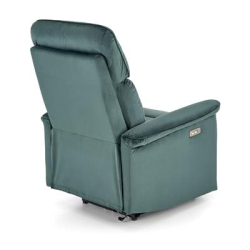 SEMIR fotel z funkcja elektrycznego rozkładania / gniazdo USB, ciemny zielony (2p=1szt)-36274