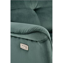 SEMIR fotel z funkcja elektrycznego rozkładania / gniazdo USB, ciemny zielony (2p=1szt)-36275