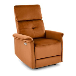 SEMIR fotel z funkcja elektrycznego rozkładania / gniazdo USB, cynamonowy (2p=1szt)-36282