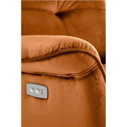 SEMIR fotel z funkcja elektrycznego rozkładania / gniazdo USB, cynamonowy (2p=1szt)-36289