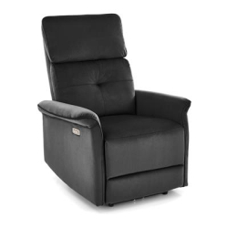 SEMIR fotel z funkcja elektrycznego rozkładania / gniazdo USB, czarny (2p=1szt)-36294