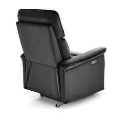 SEMIR fotel z funkcja elektrycznego rozkładania / gniazdo USB, czarny (2p=1szt)-36298