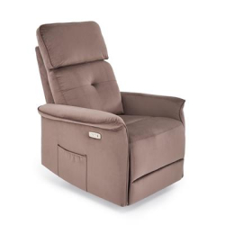 SEMIR fotel z funkcja elektrycznego rozkładania / gniazdo USB, mokka (2p=1szt)