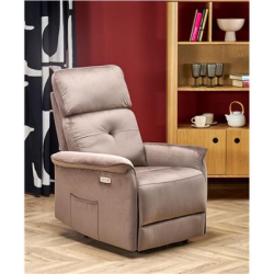 SEMIR fotel z funkcja elektrycznego rozkładania / gniazdo USB, mokka (2p=1szt)-36317