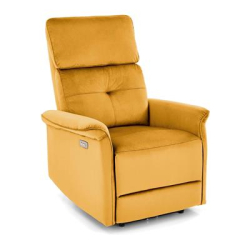 SEMIR fotel z funkcja elektrycznego rozkładania / gniazdo USB, musztardowy (2p=1szt)-36330