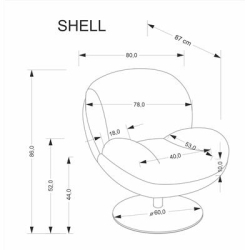 SHELL fotel wypoczynkowy, kremowy (1p=1szt)-36375