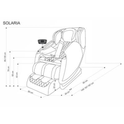 SOLARIA fotel wypoczynkowy z funkcją masażu i podgrzewania, kremowy / popielaty (1p=1szt)-36491