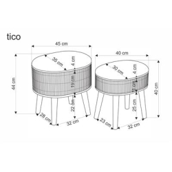 TICO zestaw 2 puf z funkcją pojemnika, beżowy (1p=1szt)-36775