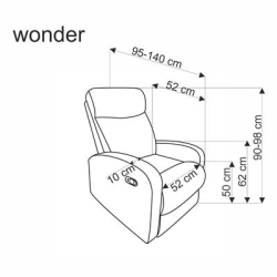 WONDER fotel rozkładany z funkcją kołyski, czarny (2p=1szt)-37962