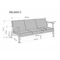MILANO 3S sofa - beżowy tap. Castel 15 (1p=1szt)-39776